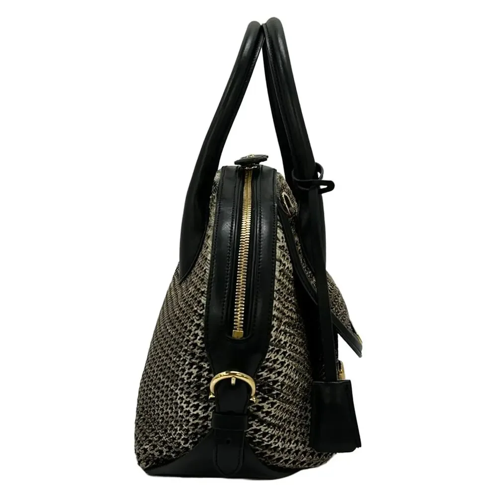 Salvatore Ferragamo Medium Fiamma Handbag Light gray Black